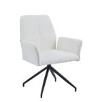 Chaise Bureau Lutetia Métal Noir Ecru