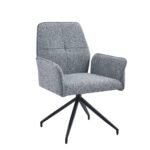 Chaise Bureau Lutetia Métal Noir Noir