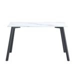 Table Repas Mirage Marbre Blanc  130x70x75 Cm – Image 2
