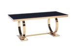 Table Repas Omega Gold Noir 180x90 Cm