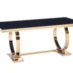 Table Repas Omega Gold Noir 180x90 Cm