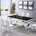 Table Repas Omega Chrome Noir 180x90 Cm