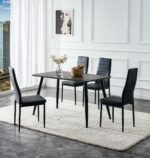 Table Repas Ammo Pieds Metal Noir Plateau En Noyer 120x70 Cm