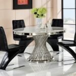 Table Repas Deluxe Chrome Marbre Blanc 130x75 Cm