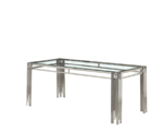 Table A Manger Flute Chrome Transparent 180x90x75 Cm – Image 2