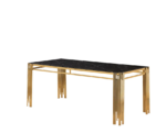 Table A Manger Flute Gold Marbre Noir 150x90x75 Cm – Image 2