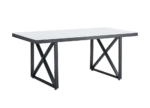 Table A Manger Levanto Métal Noir Marbre Noir/ Beige / Blanc 180x90x75 Cm