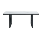 Table A Manger Levanto Métal Noir Marbre Noir/ Beige / Blanc 180x90x75 Cm – Image 2
