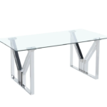 Table A Manger IGREC Chrome/ Gold  Transparent  180x90x75 Cm