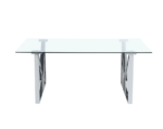 Table A Manger IGREC Chrome/ Gold  Transparent  180x90x75 Cm – Image 2