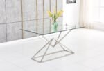 Table Pyramide Chrome Transparent 150x90 Cm