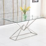 Table Pyramide Chrome Transparent 150x90 Cm