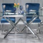 Table Pyramide Chrome Transparent 180x90cm