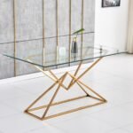 Table Pyramide Gold Transparent 180x90 Cm