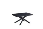 Table Repas Extensible a Rallonge Balni Noir Pied Noir 140/220X90cm – Image 2