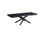 Table Repas Extensible a Rallonge Balni Noir Pied Noir 140/220X90cm