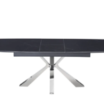 Table Extensible Bianca Chrome Marbre Noir 160/200Cm