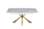 Table Extensible Bianca Gold Marbre Blanc 160/200Cm – Image 4