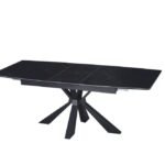 Table Extensible Bianca Métal Noir Céramique ( Marbre Noir/ Marbre Blanc/ Marbre Gris )  160/200Cm