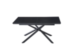 Table Extensible Zephir Métal Noir Marbre Marbre Noir 160/200Cm