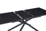 Table Extensible Zephir Métal Noir Marbre Marbre Noir 160/200Cm – Image 3