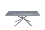 Table Extensible Zephir Métal Gris Marbre Gris 160/200Cm