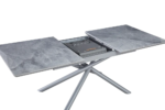 Table Extensible Zephir Métal Gris Marbre Gris 160/200Cm – Image 3