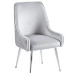 Lot De 2 Chaises Luxury Chrome Velours Gris