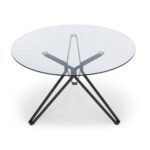 Table A Manger Electra Pieds Metal Transparent 120x75cm