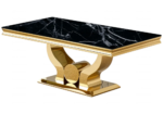 Table Basse Trofy Gold Marbre Noir 120x70x45 Cm