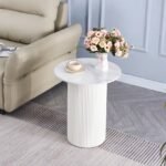 Gueridon Valmy Pieds Beige Plateau Céramique Marbre Blanc/ Beige Marbre Gris/ Noir Marbre Gris 50x55cm