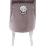 Lot De 4 Chaises Cloute Tete De Lion Velours Moka