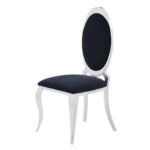 Lot De 4 Chaises Angel Chrome Velours Noir