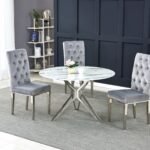 Table A Manger Electra Chrome Marbre Blanc 120x75cm