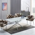 Table A Manger Jessica Chrome  180x90x75cm SANS CHAISES