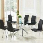 Table A Manger Jessica Chrome Plateau Transparent 150x90cm SANS CHAISES – Image 3