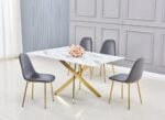 Table A Manger Jessica Gold Marbre 150x90cm SANS CHAISES