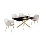 Table A Manger Jessica Gold Noir SANS CHAISES – Image 2