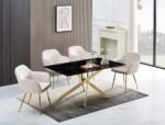 Table A Manger Jessica Gold Noir SANS CHAISES