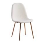 Lot De 4 Chaises Scandinave Bonnie Beige Doudou Pieds Rose Gold