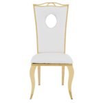 Lot De 4 Chaises Royal Gold Simili Blanc