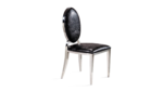 Lot De 4 Chaises Medaillon En Similicuir Croco Noir