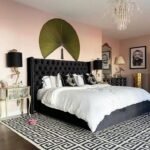 Lit Double Cloute Capitonne Velours Noir (140x190) (160x200) (180x200) Cm