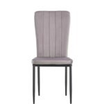 Lot De 4 Chaises Pony Métal Noir Velours Gris – Image 2