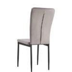Lot De 4 Chaises Pony Métal Noir Velours Gris – Image 3