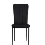 Lot De 4 Chaises Pony Métal Noir Velours Noir – Image 2