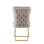 Lot De 4 Chaises Gabrielle Gold Velours Taupe