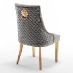 Lot De 2 Chaises Lion Matelassee Gold Anthracite