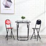 Lot De 10 Tabourets Pliant En Metal Noir – Image 2