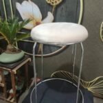 Lot De 10 Tabourets Chrome Velours Beige